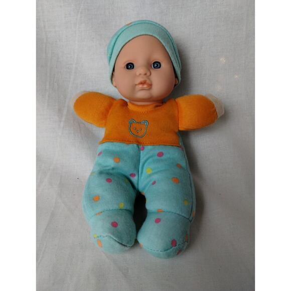 2 Small Plush Babydolls - Vinyl Face - Pink Girl - Blue Boy - Picture 4 of 6